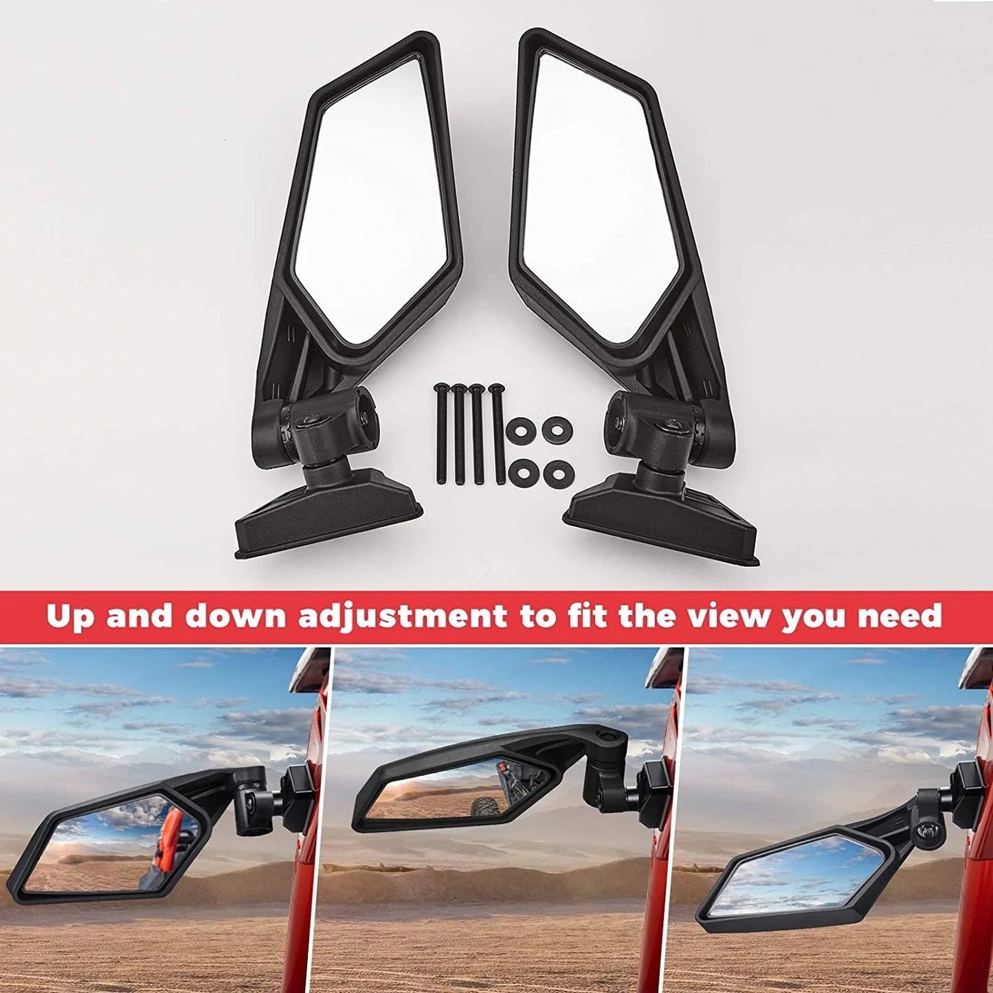 Upgraded 360 Degree Adjustment Maverick X3 Side Mirrors Compatible with Can Am 2017 2018 2019 2020 2021 2022