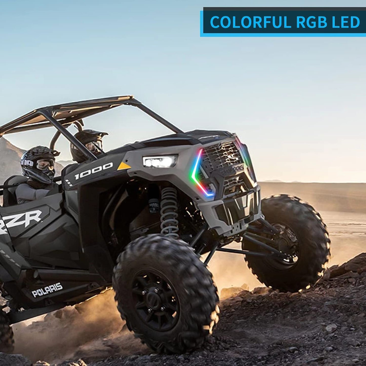 Polaris RZR RGB Turn Signal Fang Light,Bluetooth and Remote Control Spiral RGB Chase Light Compatible for 2019 2020 2021 Polaris RZR XP 1000 Turbo
