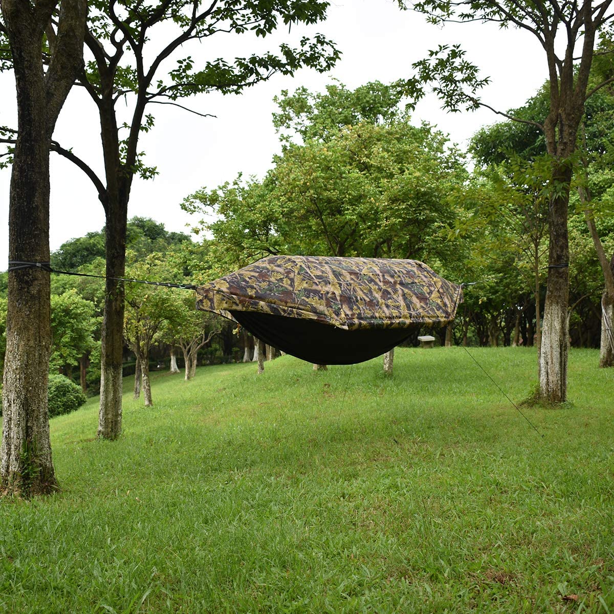 4 Ways for Using 440lbs Camping Hammock Tent with Mosquito Net and Rain Fly Cover - OHMU