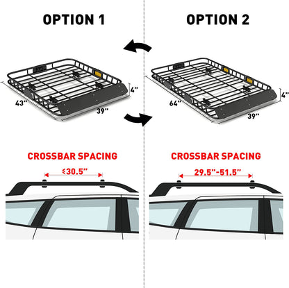 Upgraded 4” Fence Car Roof Basket with Extension - OHMU
