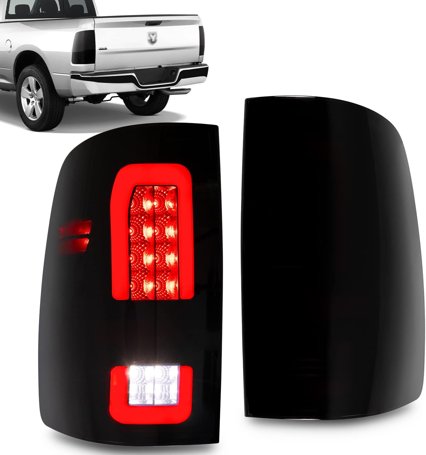 Upgraded 4 Functions LED Tail Light Assembly for 2009-2018 Dodge Ram 1500 2500 3500