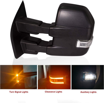 New Updated Pair towing mirror Black Housing fit for 2015 2016 2017 2018 Ford F150 - OHMU
