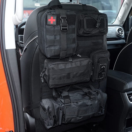 Universal Tactical Vehicle Seat Back Organizer with 5 Detachable Molle Pouch - OHMU
