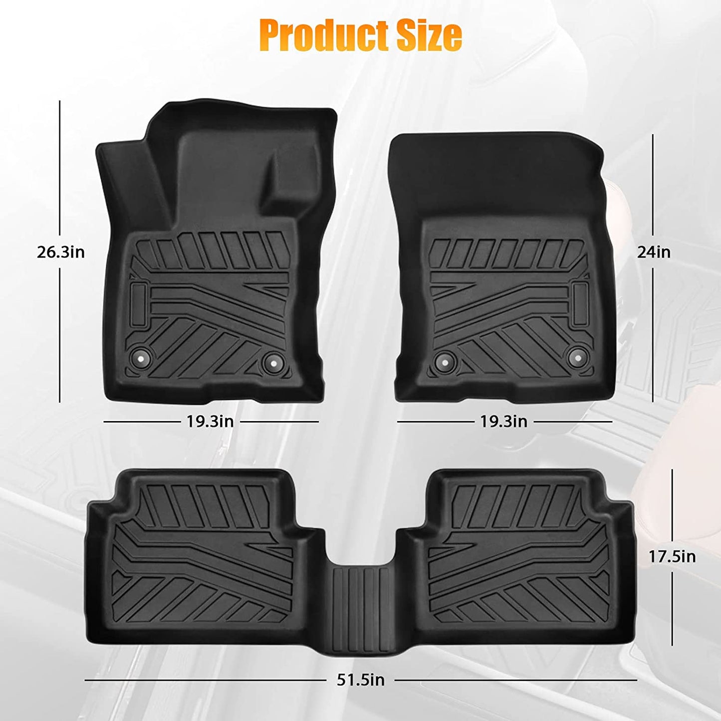 2 Row Floor Mat Liner Set for 2022-2023 Ford Maverick