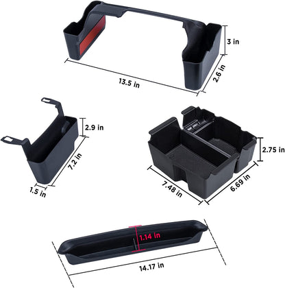 4pcs Center Console Organizer 2018-2024 Jeep Wrangler JL JLU Jeep Gladiator JT - OHMU