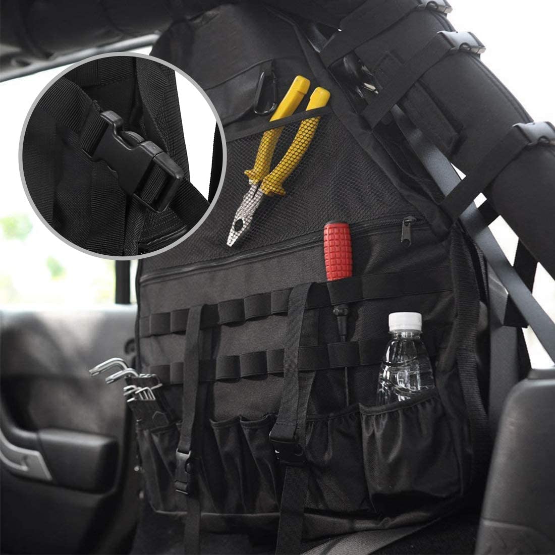 Roll Bar Storage Bag Cargo Cage for 1997-2020 Jeep Wrangler JK TJ LJ & Unlimited JL 4-Door - OHMU