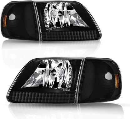 Headlight Assembly Compatible with Ford 1997-2003 F150 / 2004 F150 Heritage / 1997-2002 Expedition / 1997-1999 F250 - OHMU