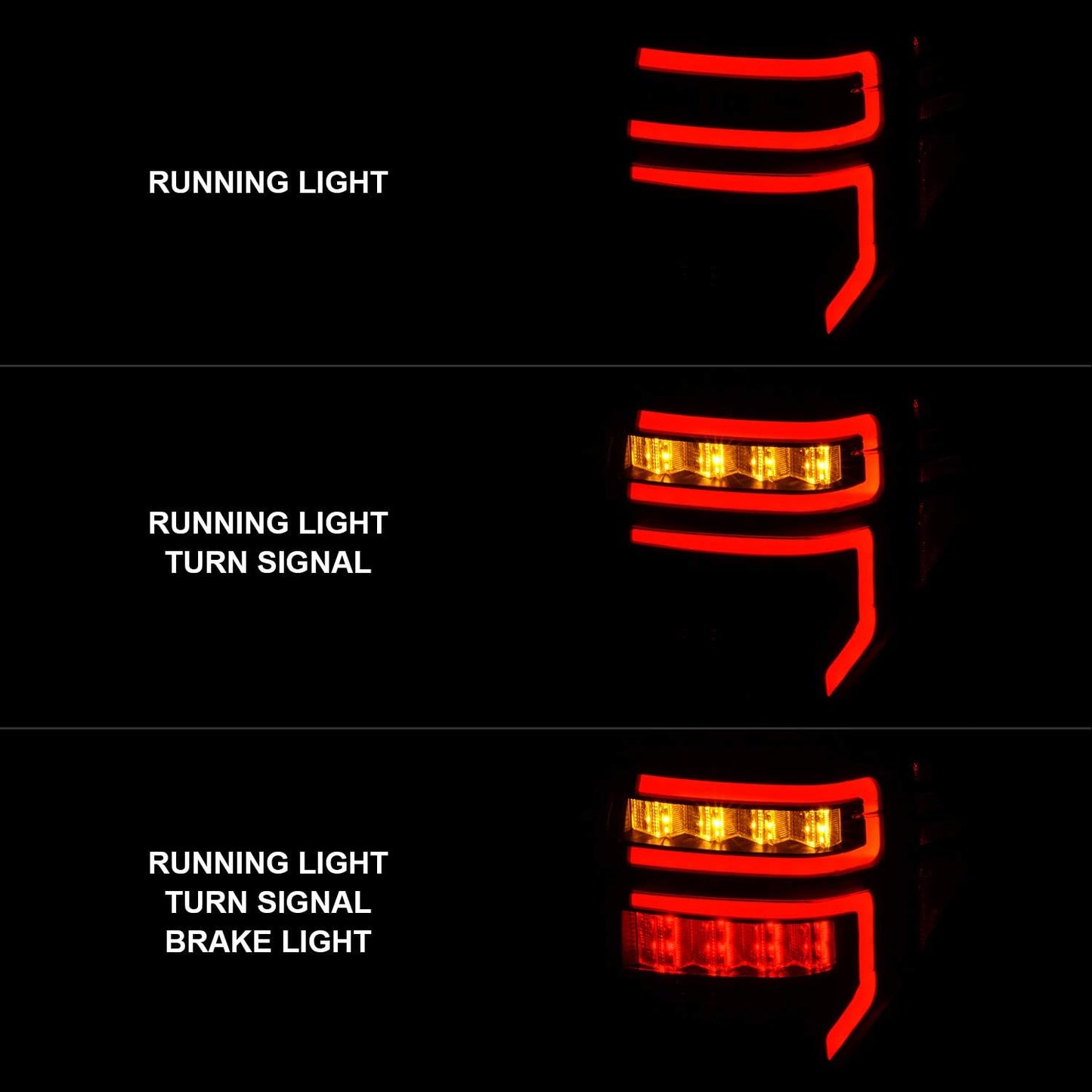 For 2010-2022 Toyota 4 Runner LED Tube Smoke Black Replacement Tail Light Assembly Pair - Passenger and Driver Side