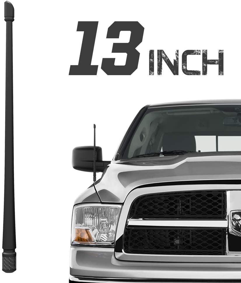 AUXITO 9 Inch Black Rubber Stubby Antenna Mast For Dodge Ram 1500 2500 3500 99-08