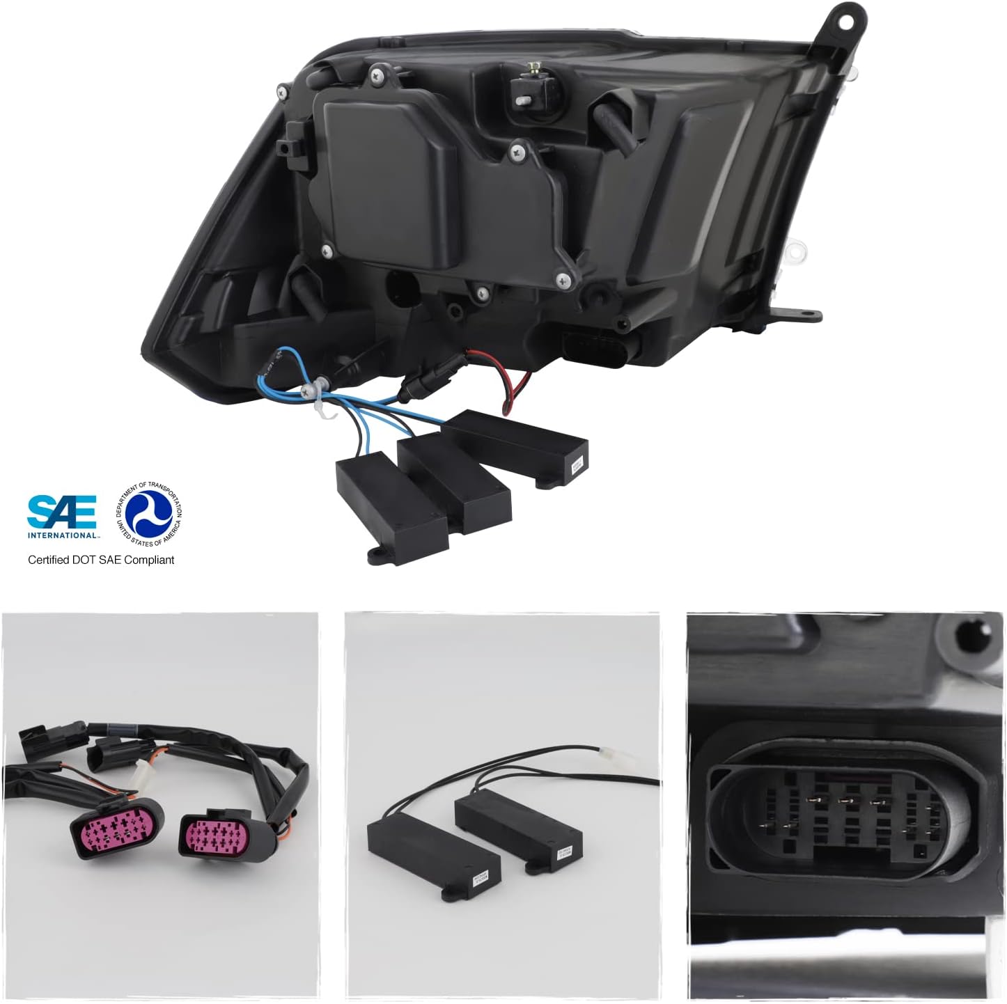 [Factory Upgrade] For 09-18 Dodge Ram 1500 2500 3500 LED DRL Headlights With Light bulbs - OHMU