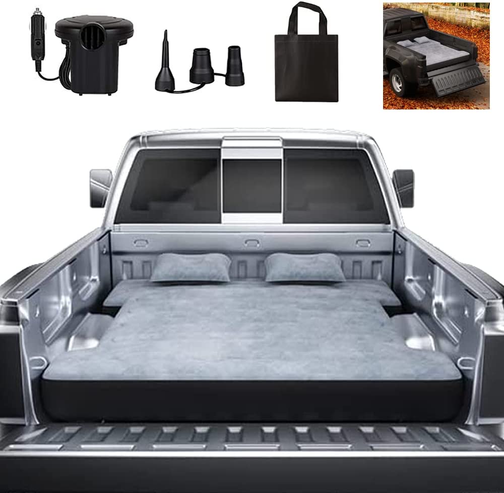 5.5-5.8Ft Camping Pickup Truck Bed Air Mattress Air Bed with Inflatable Pillow