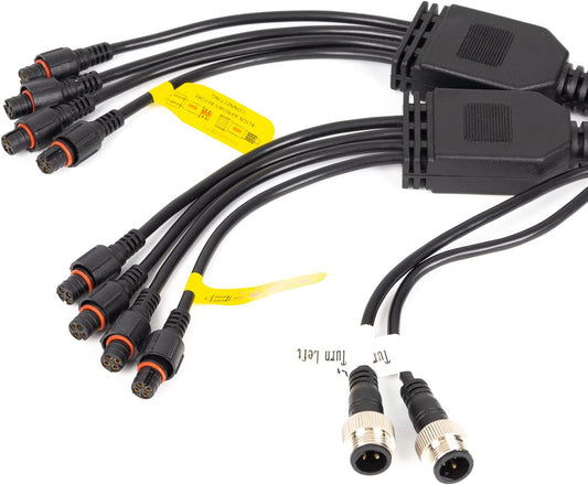 3pin and 4pin Controller Box for Led Whips Light and Rocks Light (2 Cords for Whips,8 Cords for Rocks)