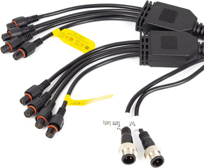 3pin and 4pin Controller Box for Led Whips Light and Rocks Light (2 Cords for Whips,8 Cords for Rocks) - OHMU