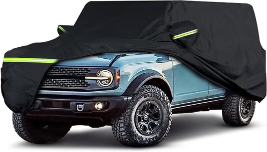 6 Layer SUV Car Cover for 2021 2022 2023 Bronco 4 Door Car Cover Waterproof All Weather 210T Windproof