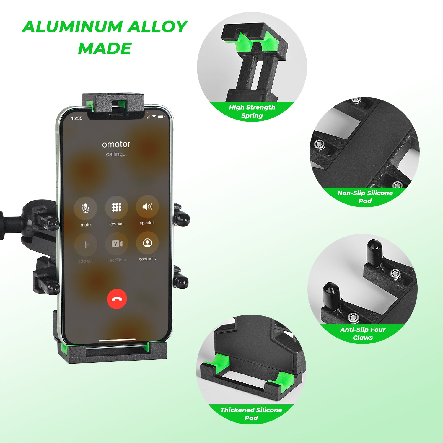 360° Adjustable Mount Phone Holder for ATV/UTV Fits for 1.75 Inch -2 Roll Bar - OHMU