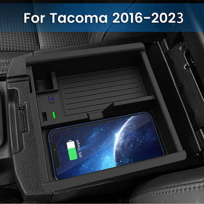 Wireless Charger & Center Console Organizer Tray for 2016-2022 2023 Toyota Tacoma - OHMU