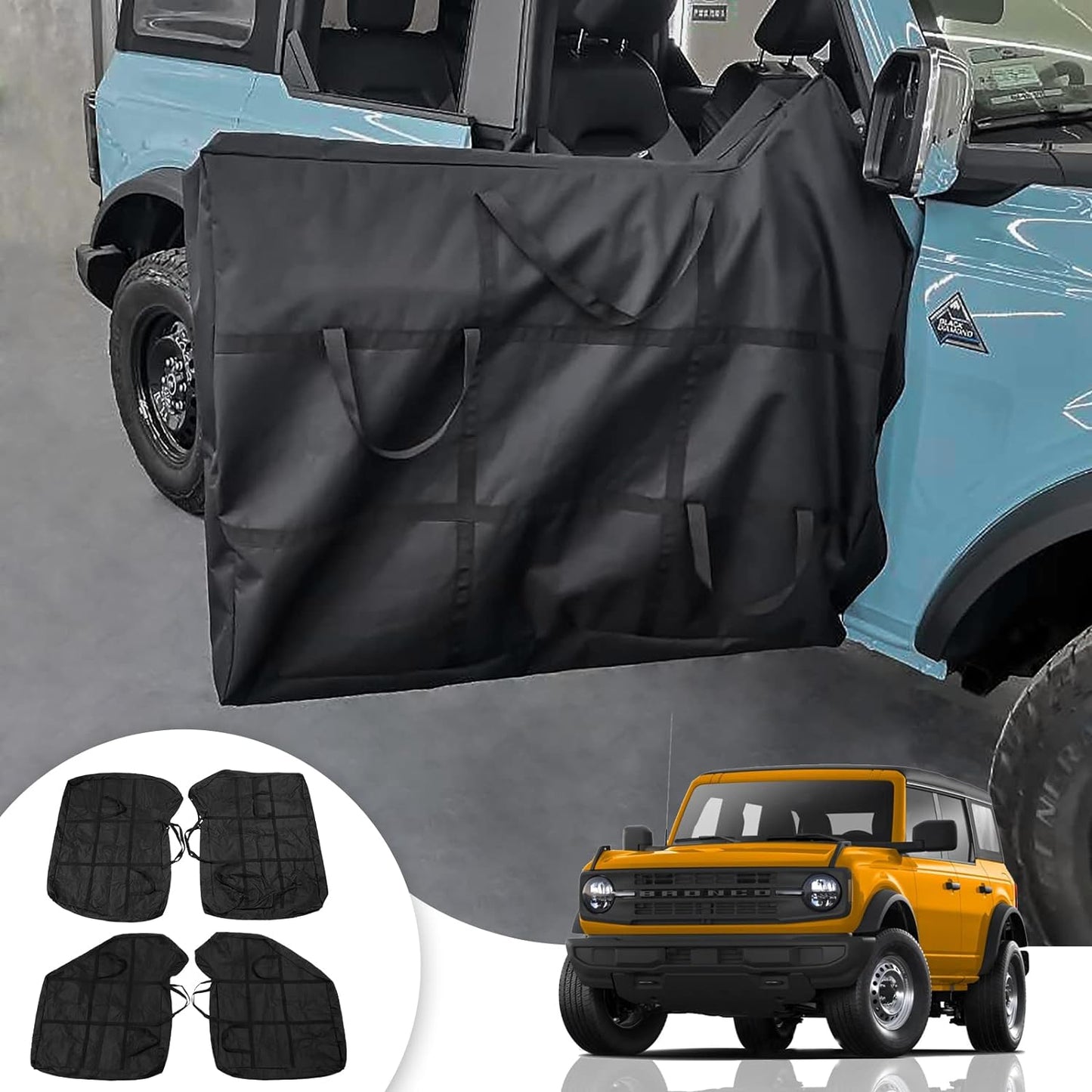 Door Bags Compatible with 2021 2022 2023 2024 Ford Bronco Front and Rear Door