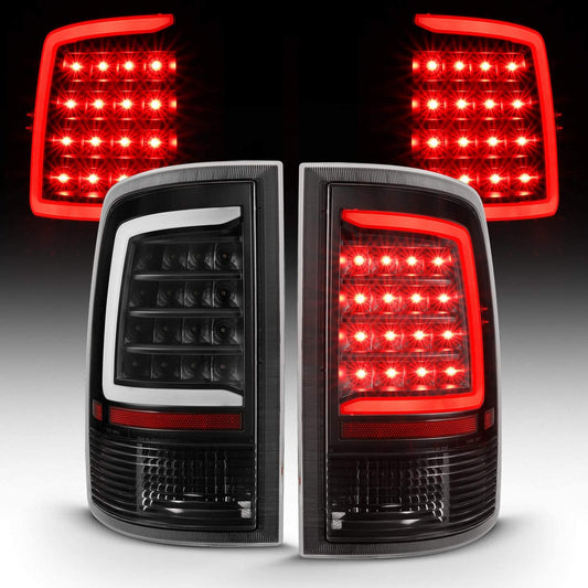 C-Type LED Tube Black Tail Light Fits 2009-2022 Dodge Ram 1500 / 10-22 Ram 2500 3500 Truck