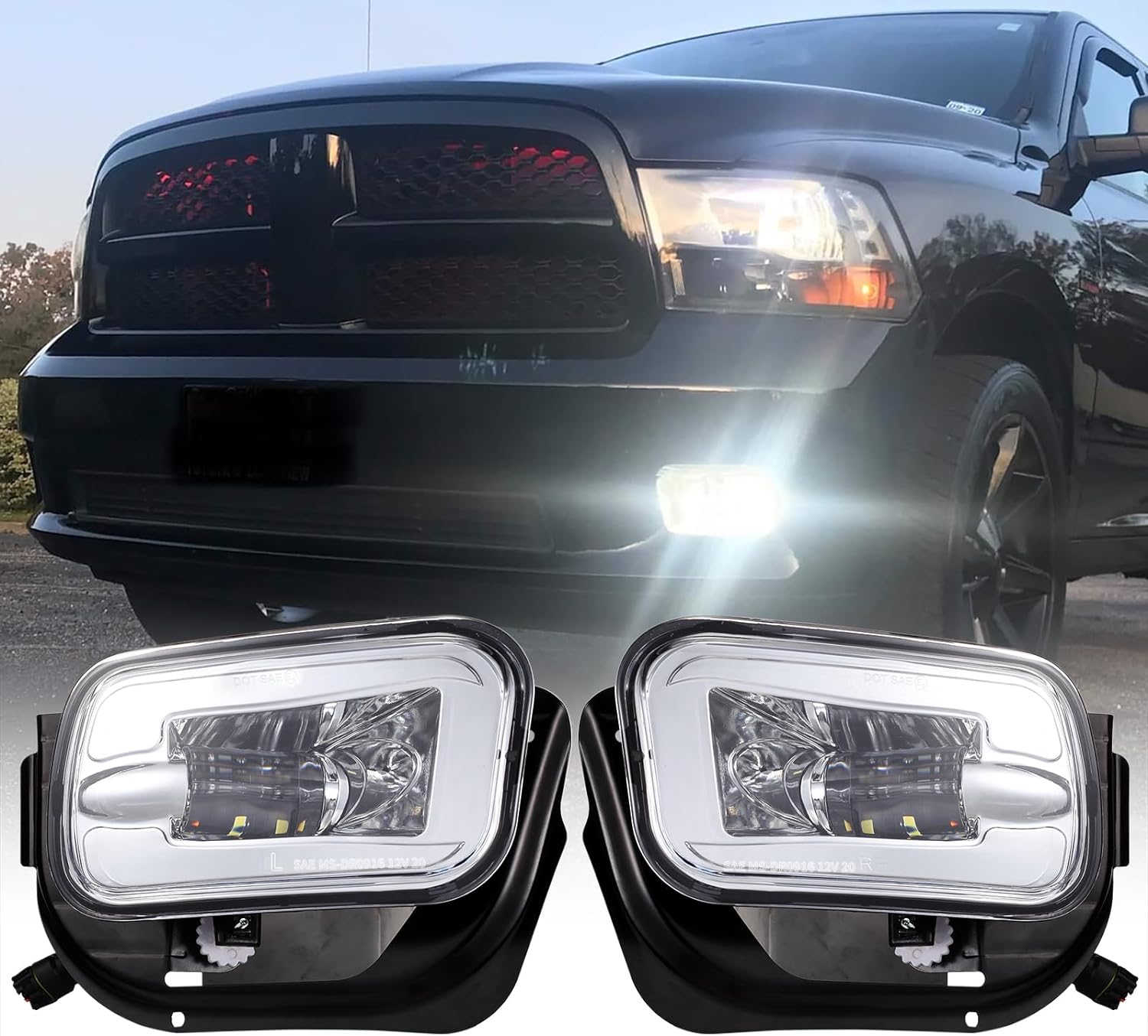 LED Fog Light for Dodge Ram 1500 2009-2012 Dodge Ram 2500/3500 2010-2018 Pickup Truck - OHMU