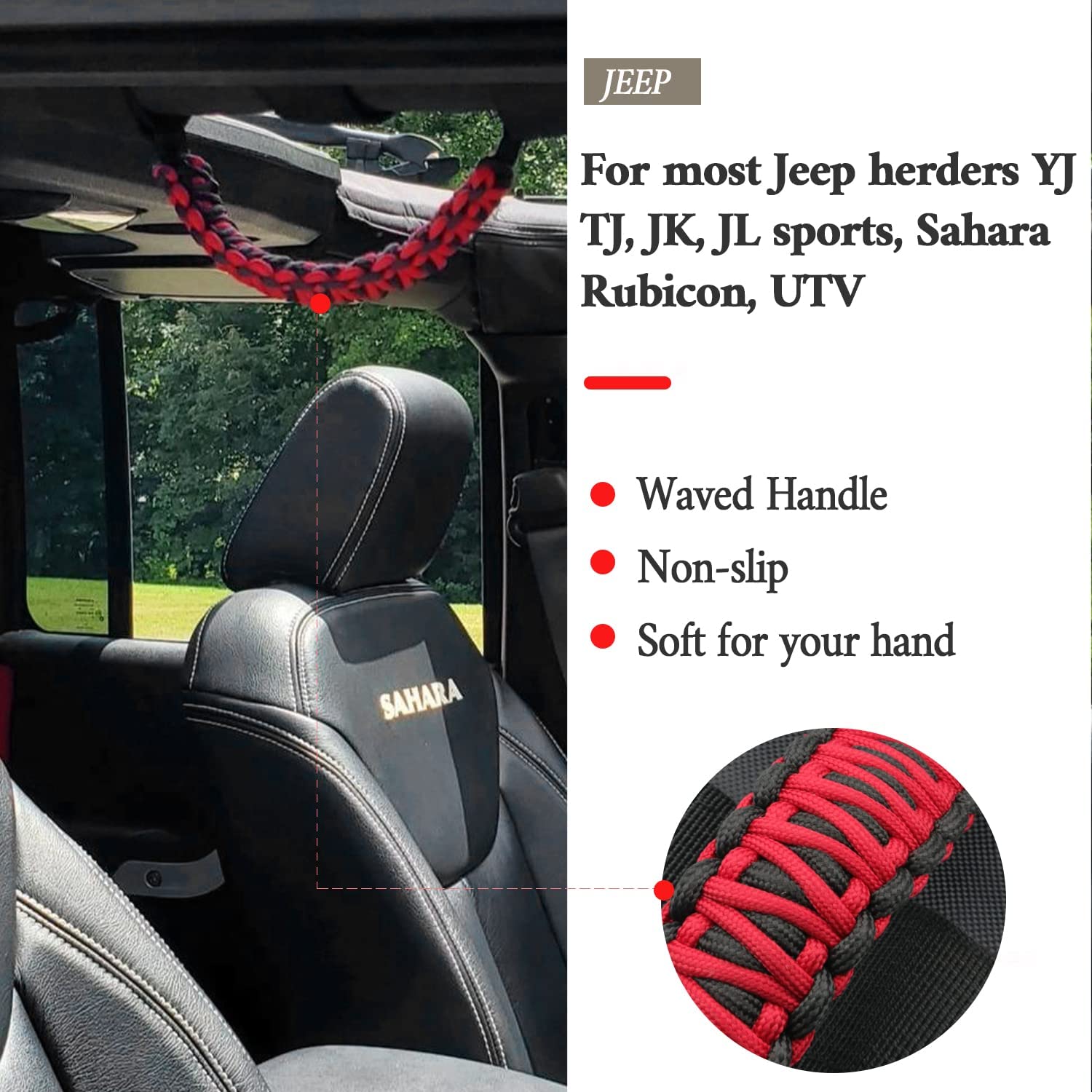Roll Bar Grab Handles for Jeep Wrangler YJ TJ JK JKU JL JLU Gladiator JT 1955-2022 - OHMU
