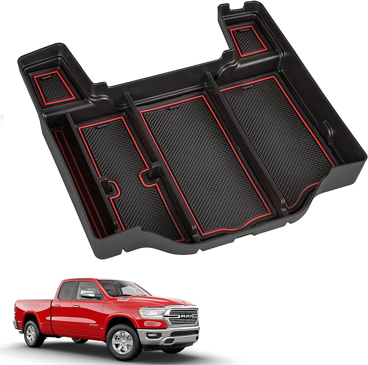 Upgraded Center Console Organizer Tray for 2019-2023 Dodge RAM 1500 2500 3500 - OHMU