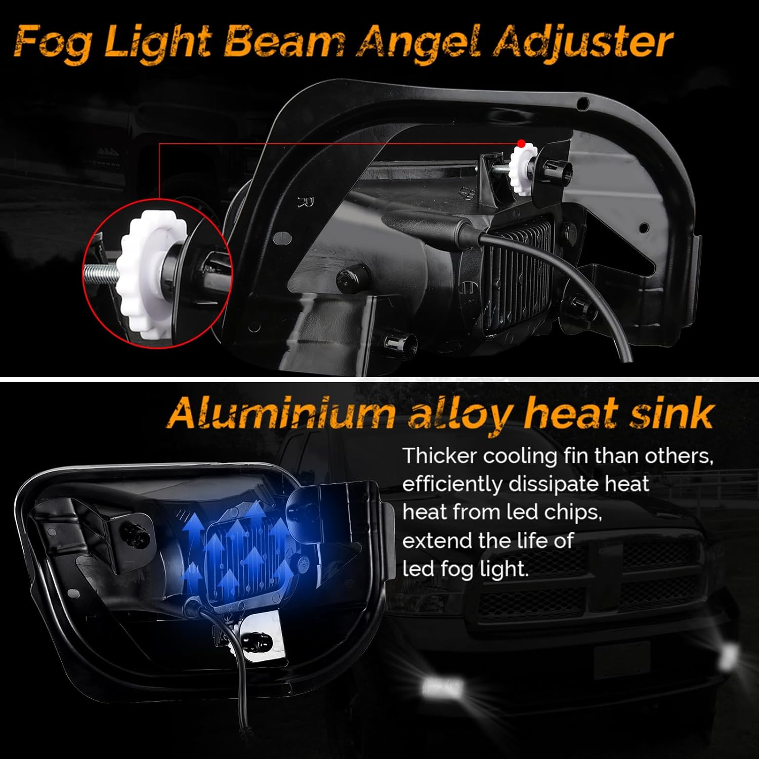 LED Fog Light for Dodge Ram 1500 2009-2012 Dodge Ram 2500/3500 2010-2018 Pickup Truck - OHMU