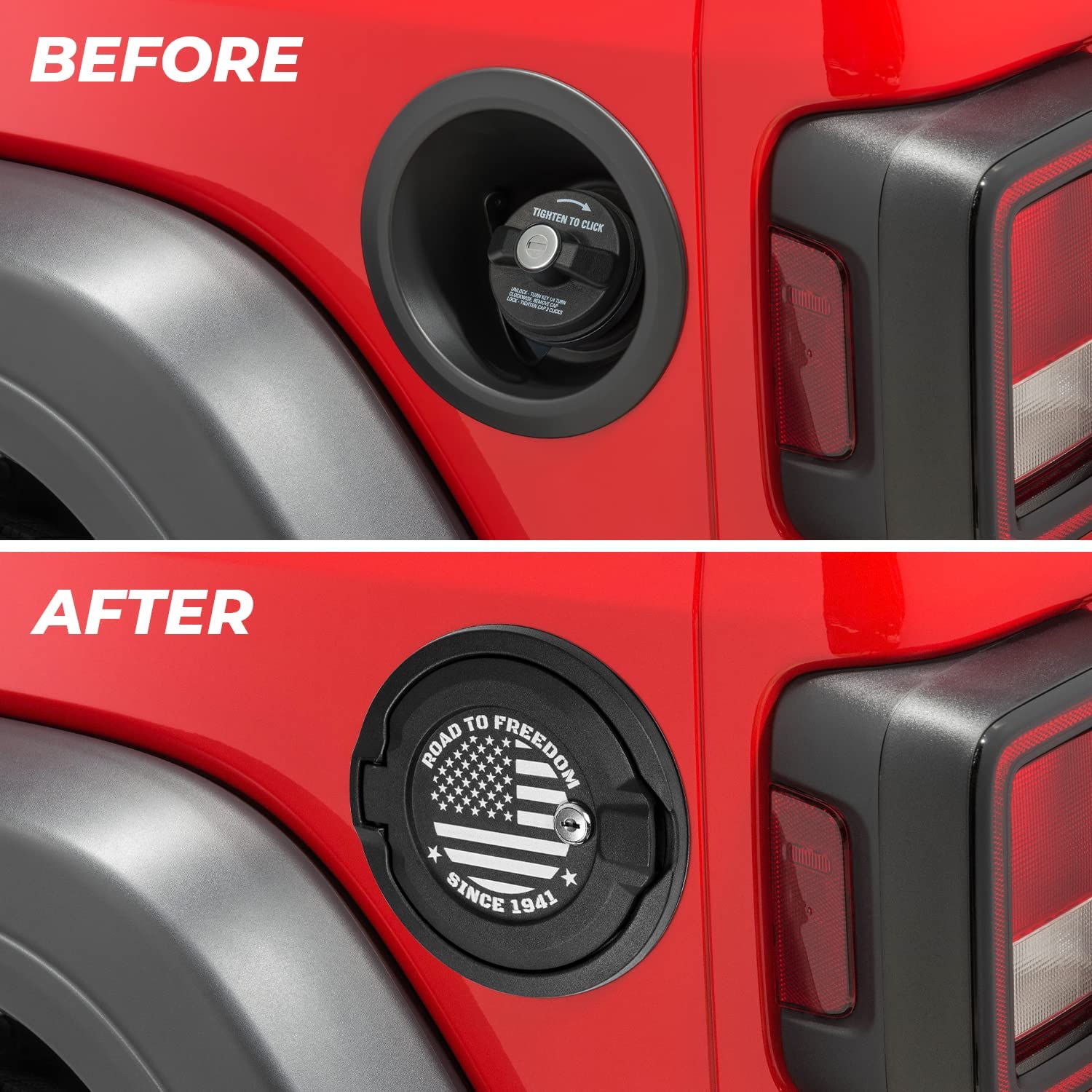 Fuel Filler Cover With US Flag for 2018-2023 Jeep Wrangler JL JLU - OHMU