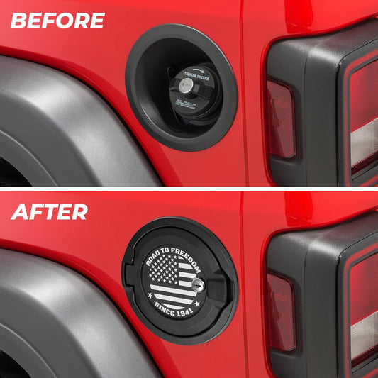 Fuel Filler Cover With US Flag for 2018-2023 Jeep Wrangler JL JLU