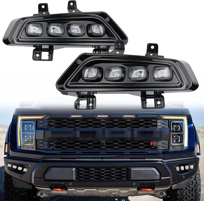 Switchback White/Amber DRL Front bumper fog Light for Ford F-150 Raptor Truck 2021 2022 2023