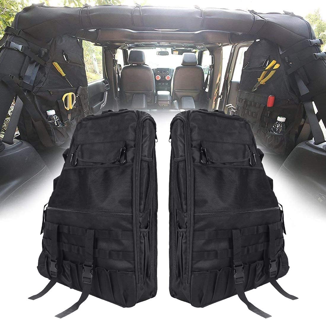 Roll Bar Storage Bag Cargo Cage for 1997-2020 Jeep Wrangler JK TJ LJ & Unlimited JL 4-Door - OHMU