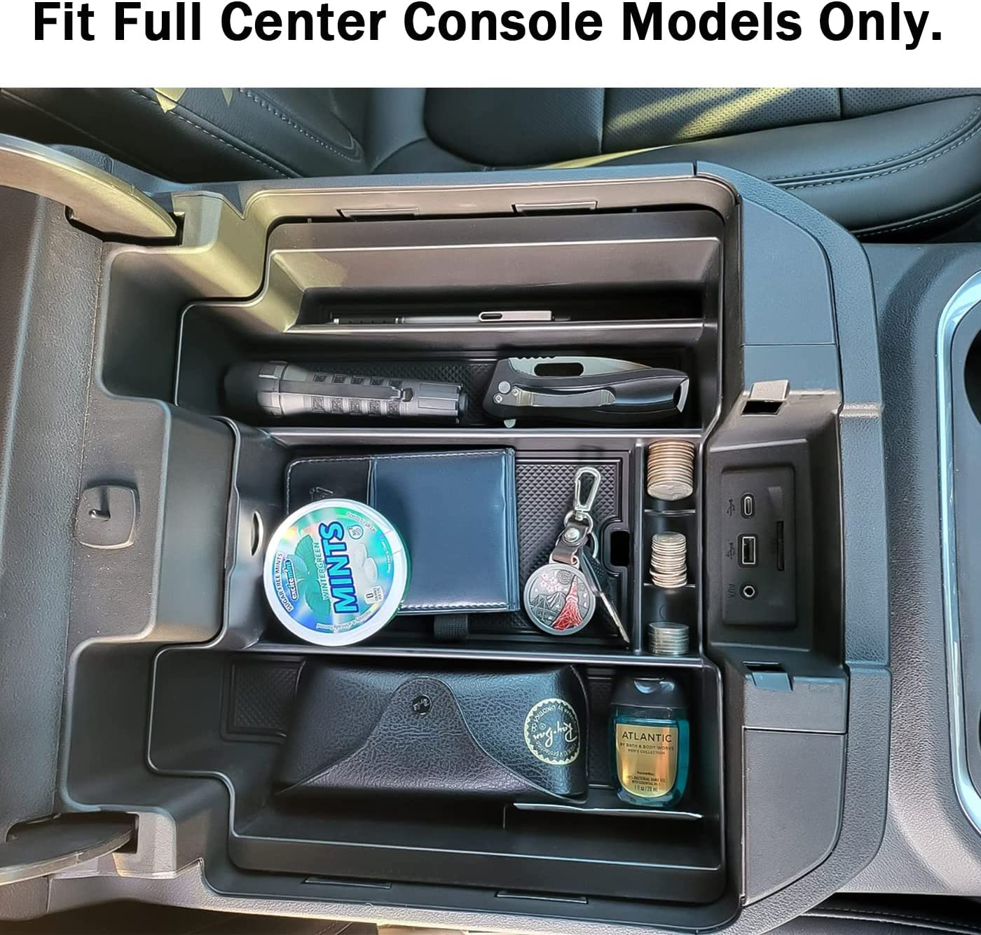 Center Console Organizer Compatible with 2020-2023 Silverado/Sierra 2500/3500HD