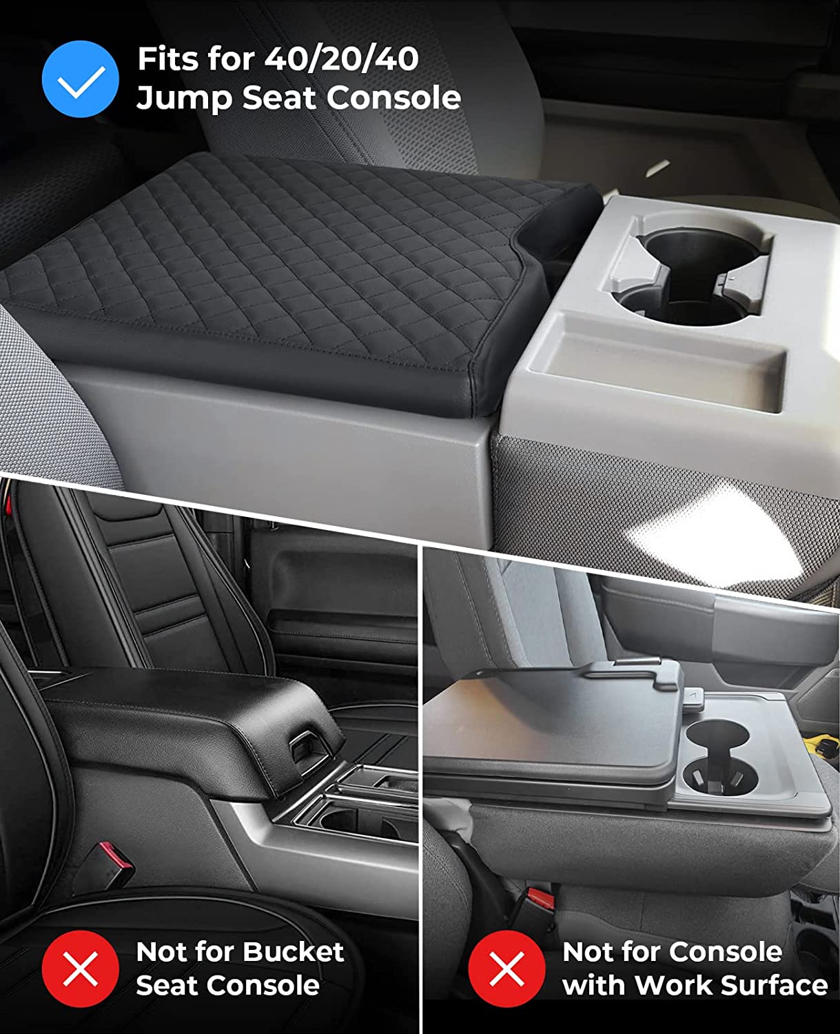 Center Console Cover Compatible with 2015-2022 F150, 2017-2022 F250 F350 F450