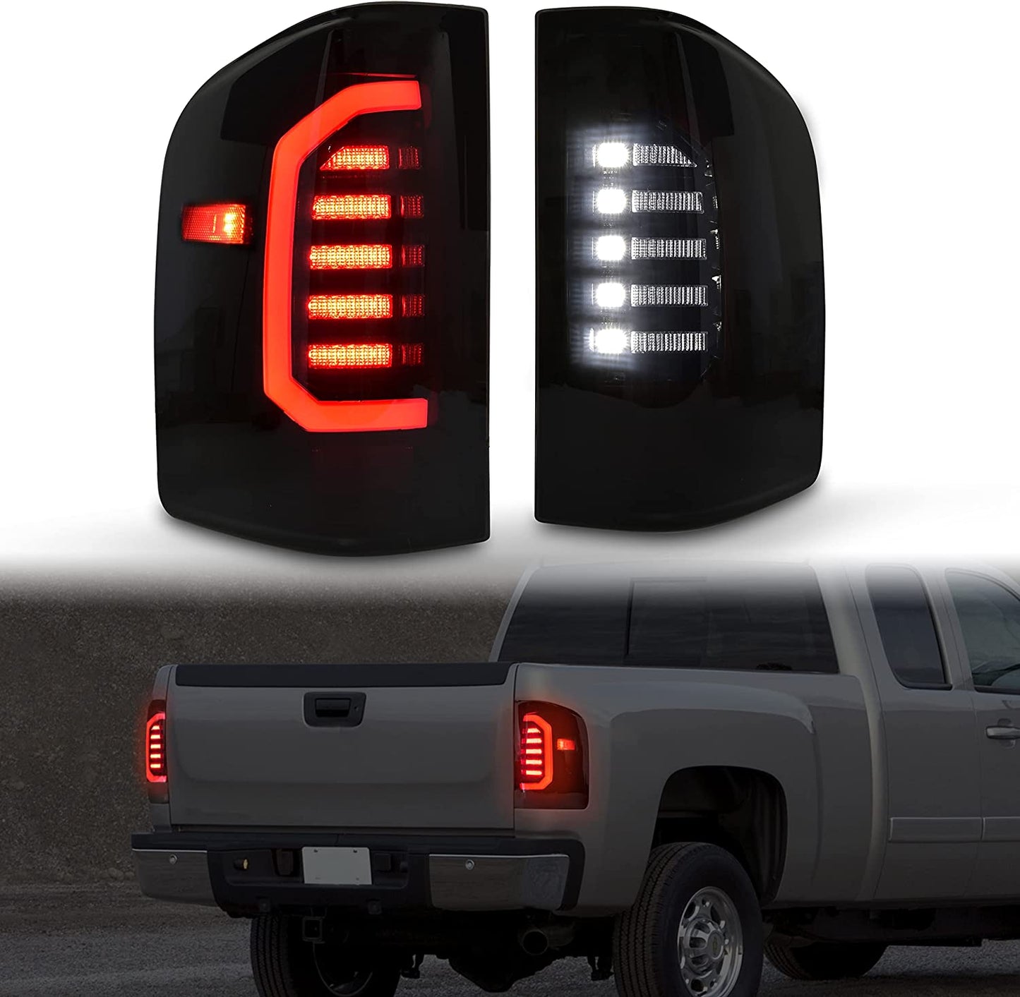Upgraded Full LED Tail Lights Kit for Silverado 1500 2007-2014
