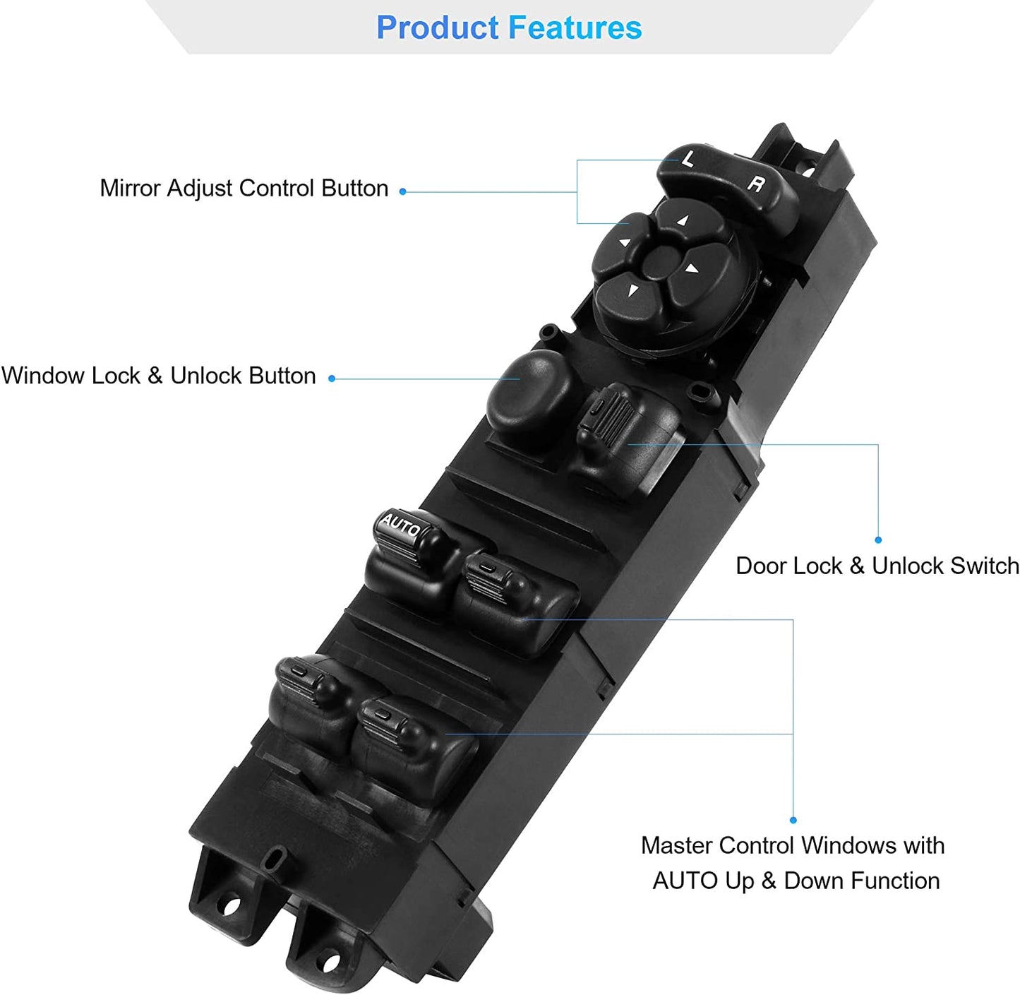 Power Window Switch and Bezel Replacements for 2002-2010 Dodge Ram 1500/2500/3500