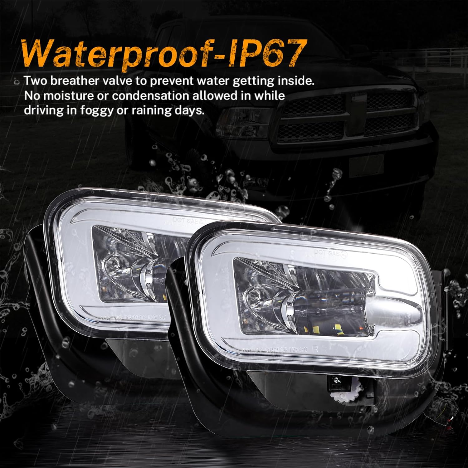 LED Fog Light for Dodge Ram 1500 2009-2012 Dodge Ram 2500/3500 2010-2018 Pickup Truck - OHMU