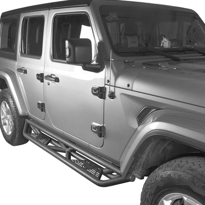 Running Boards, Drop Side Steps Nerf Bar for 2018-2024 Jeep Wrangler JL Unlimited 4-Door Sports Sahara Rubicon