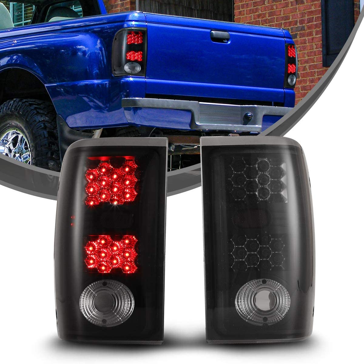 LED Tail Lights Assembly for 2001 2002 2003 2004 2005 Ford Ranger