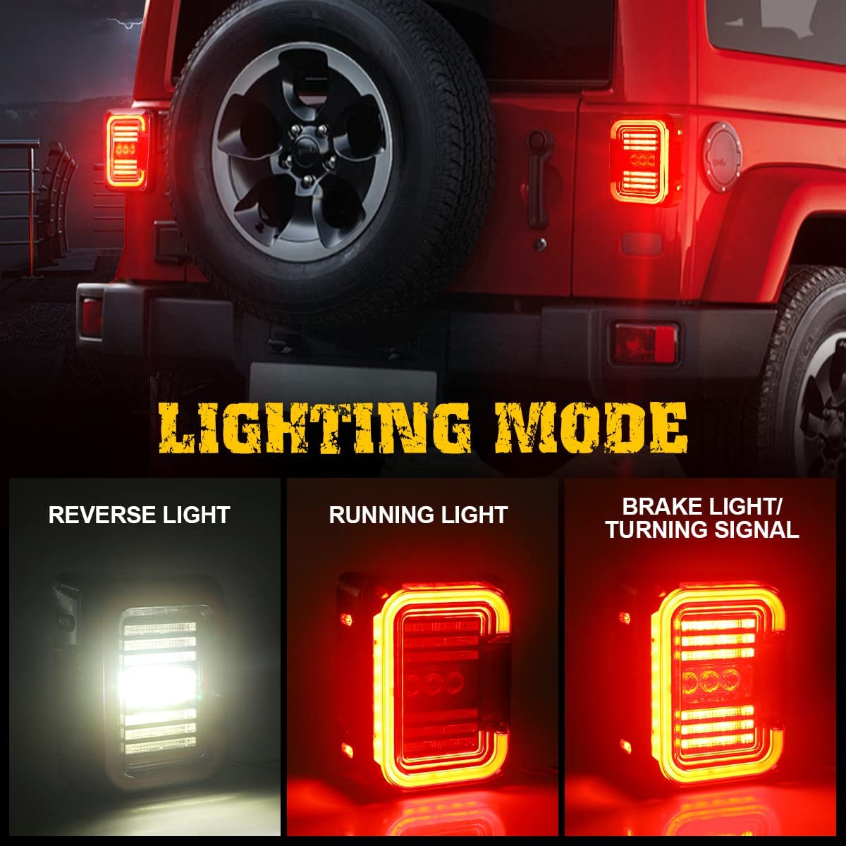 LED Tail Lights Compatible with Jeep Wrangler JK JKU 2007-2018