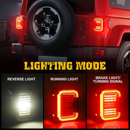 LED Tail Lights Compatible with Jeep Wrangler JK JKU 2007-2018 - OHMU