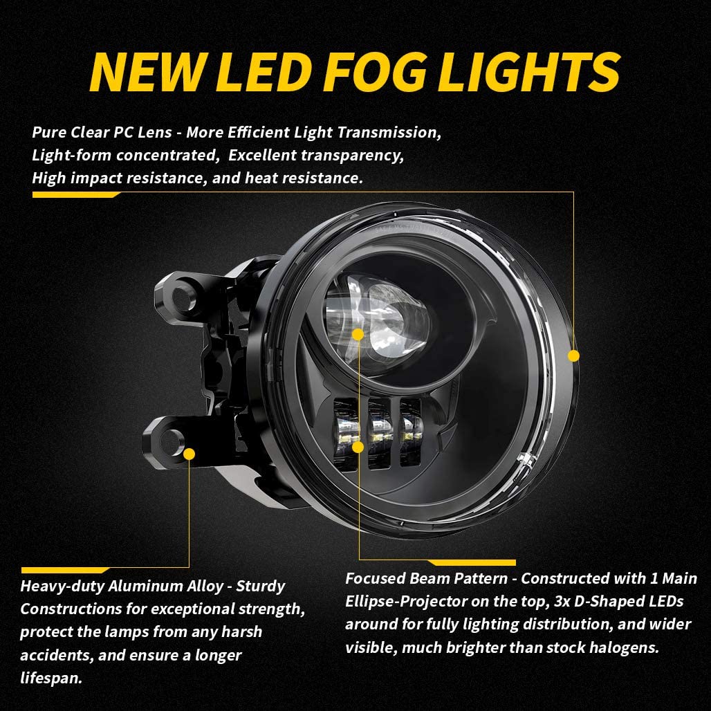 New LED Fog Lights for 2016-2022 Tacoma 2014-2022 4Runner 2014-2019 Tundra Truck