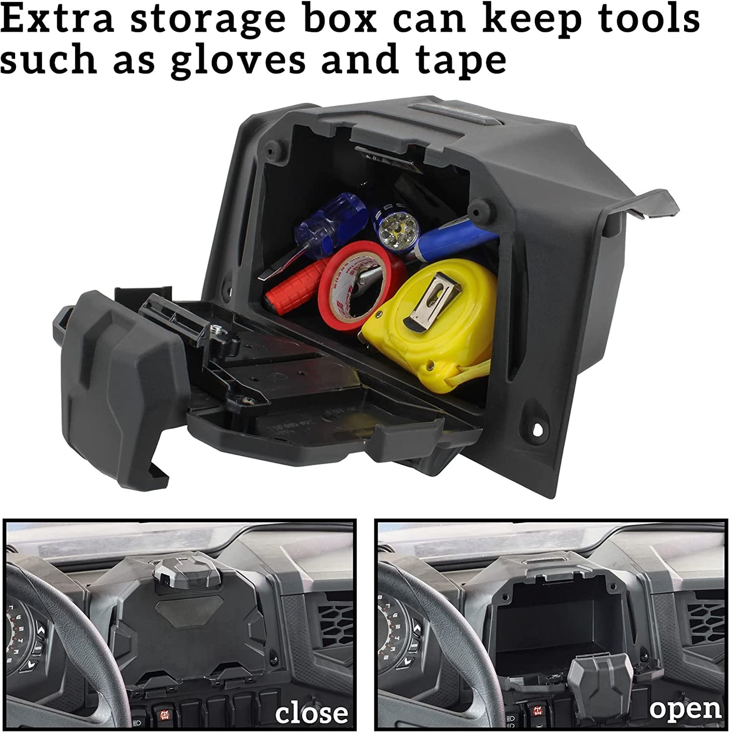 Storage Box Organizer Tray with Electronic Device Holder for RZR 2019-2022