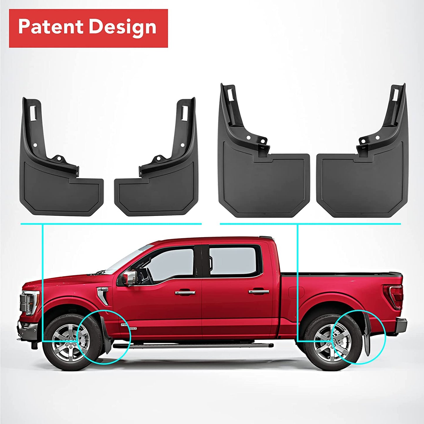 Mud Flaps Fit for 2021 2022 2023 Ford F150 (4pcs)