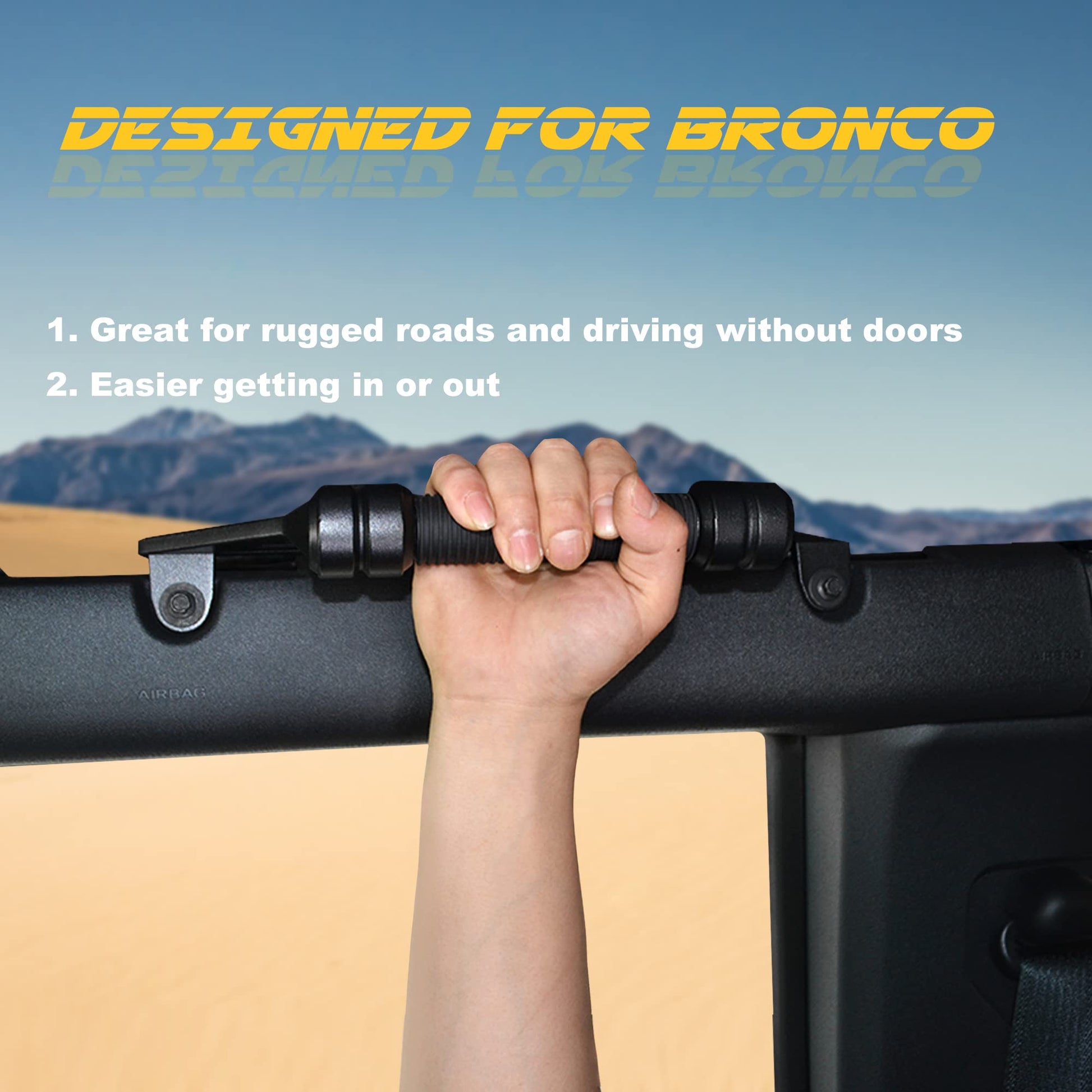 Updated Aluminum Grab Handles for Ford Bronco 2024 2023 2022 2021 2/4 Door - OHMU
