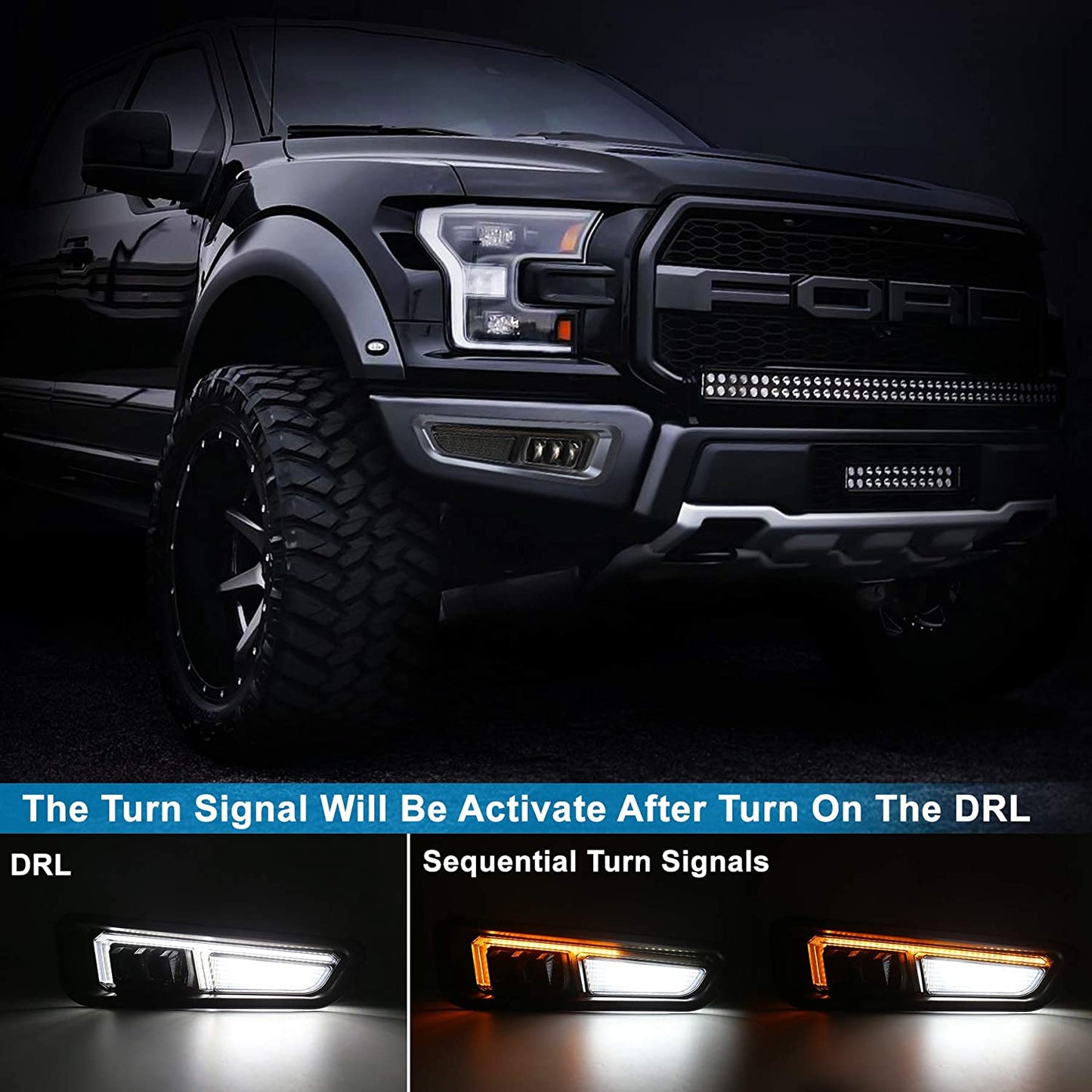 2023 New Upgraded Fog Lights with Gen 2 Ford Raptor 2017 2018 2019 2020