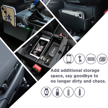4pcs Center Console Organizer 2018-2024 Jeep Wrangler JL JLU Jeep Gladiator JT - OHMU