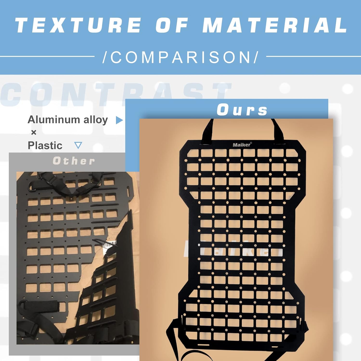 Tactical Rigid Molle Insert Panels for Vehicles Car Seat Back Organizer - OHMU