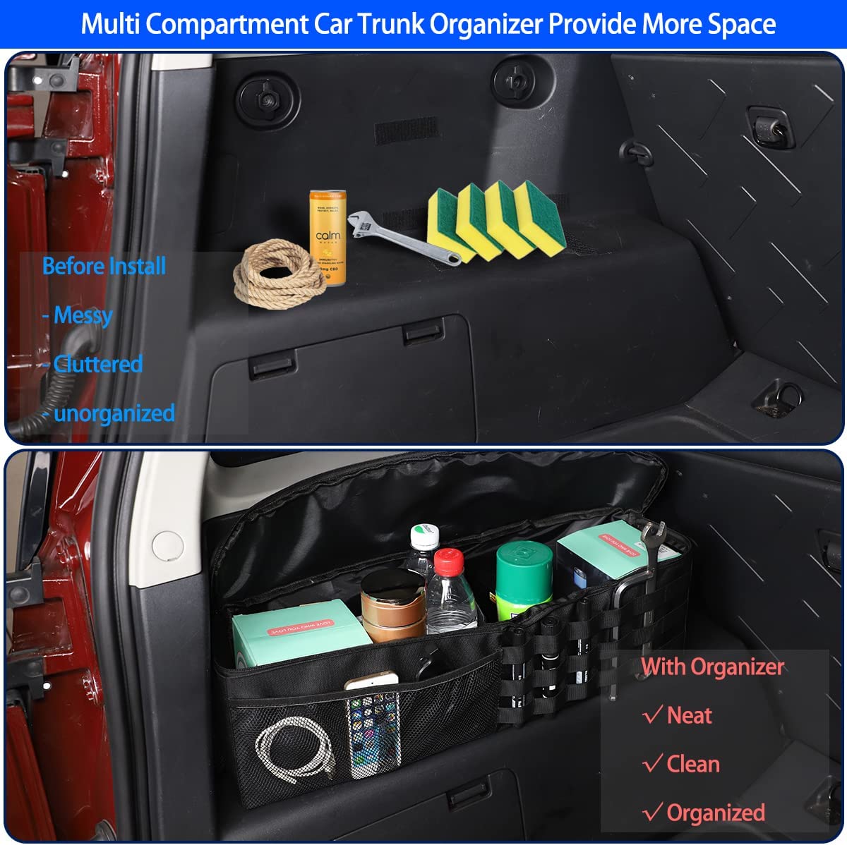 Car Trunk Organizer Compatible with Toyota FJ Cruiser 2007-2021