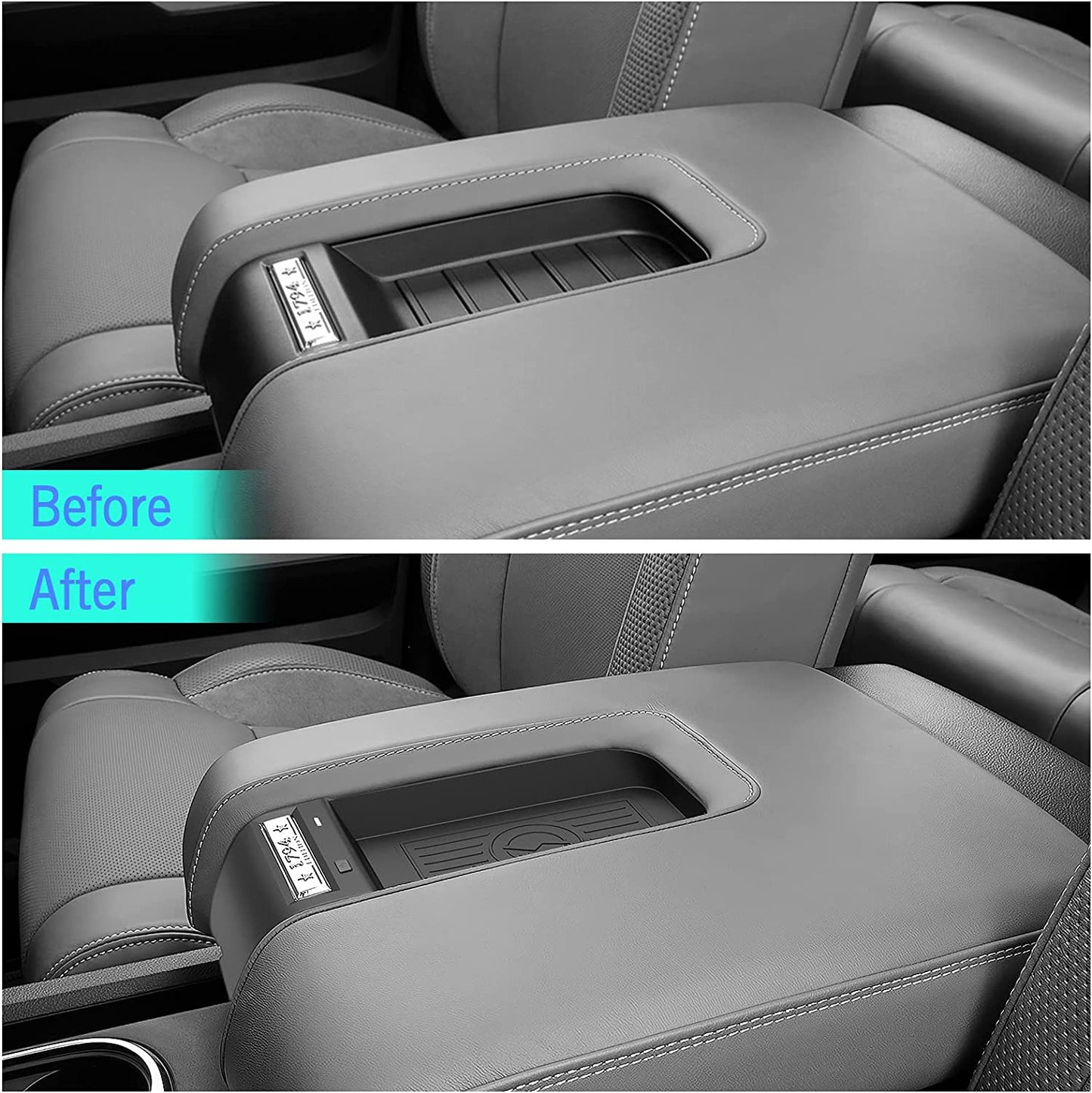Center Console Wireless Charger for Toyota Tundra 2014 2015 2016 2017 2018 2019 2020 2021 - OHMU