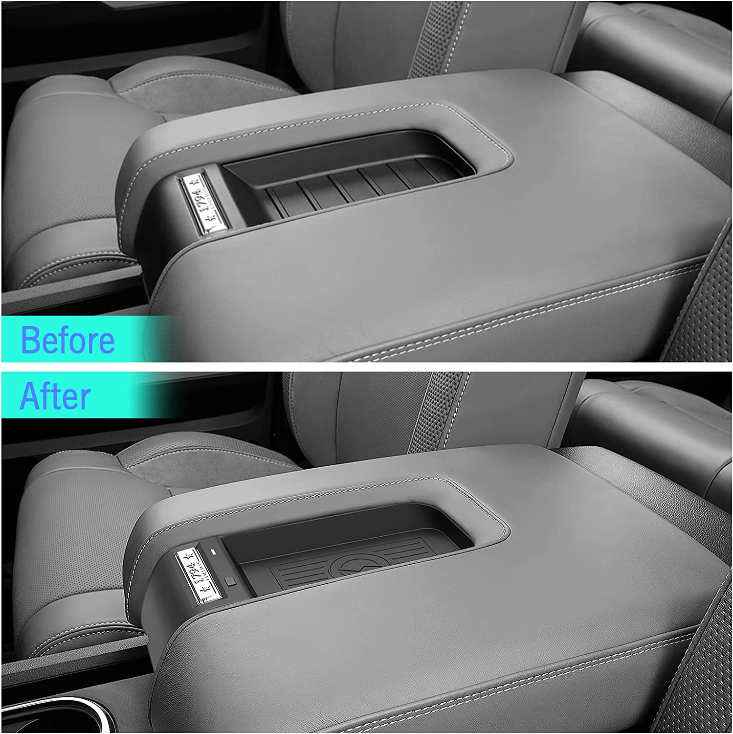 Center Console Wireless Charger for Toyota Tundra 2014 2015 2016 2017 2018 2019 2020 2021 - OHMU