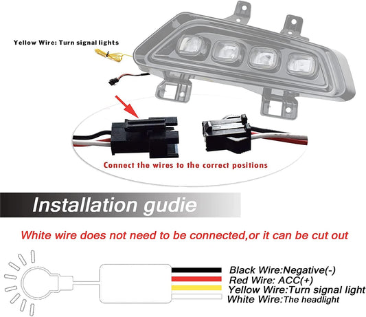 Switchback White/Amber DRL Front bumper fog Light for Ford F-150 Raptor Truck 2021 2022 2023